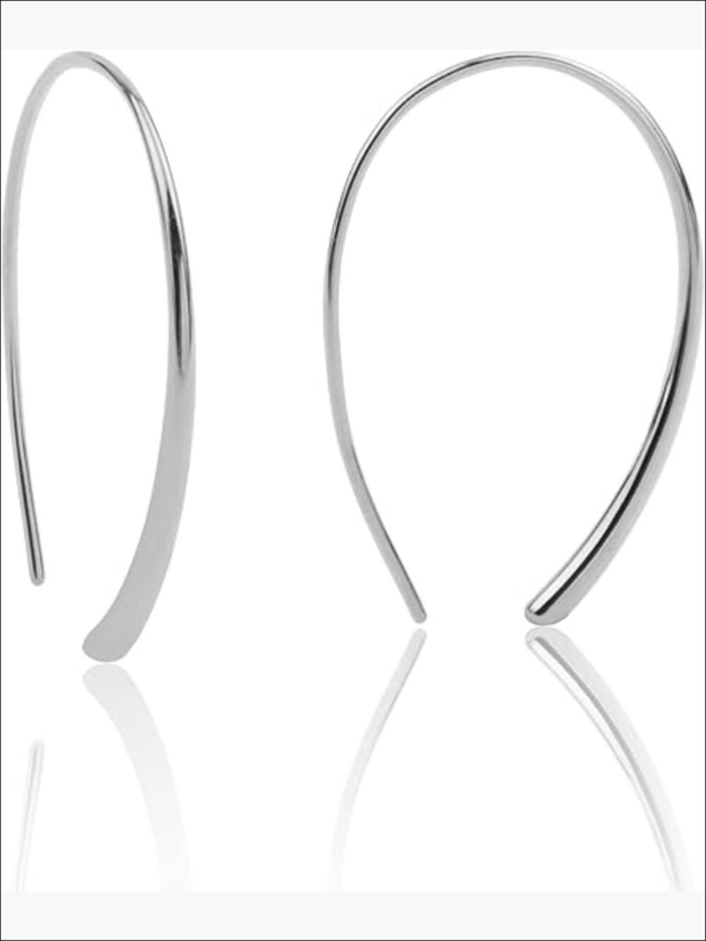 Threader Earrings 925 Sterling Silver Pull Through Hoops Drop Dangle Minimal